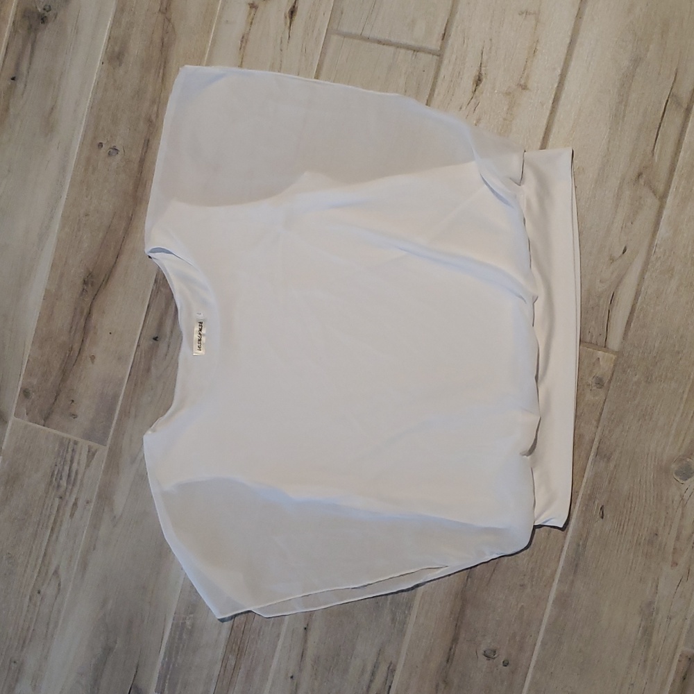 White Sheer Overlay Top Shirt 4XL Party Y2K Resortwear Vacation